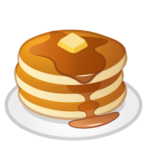 An emoji for pancakes as a placeholder for future logo.